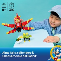 LEGO 77119 Sonic the Hedgehog Tornado-1 di Tails - Aereo Giocattolo con Figurina di Badnik, Minifigure di Tails e Smeraldo del 