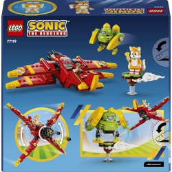 LEGO 77119 Sonic the Hedgehog Tornado-1 di Tails - Aereo Giocattolo con Figurina di Badnik, Minifigure di Tails e Smeraldo del 