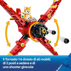LEGO 77119 Sonic the Hedgehog Tornado-1 di Tails - Aereo Giocattolo con Figurina di Badnik, Minifigure di Tails e Smeraldo del 