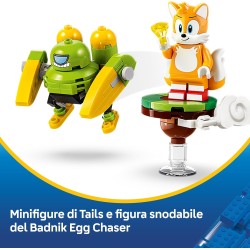 LEGO 77119 Sonic the Hedgehog Tornado-1 di Tails - Aereo Giocattolo con Figurina di Badnik, Minifigure di Tails e Smeraldo del 