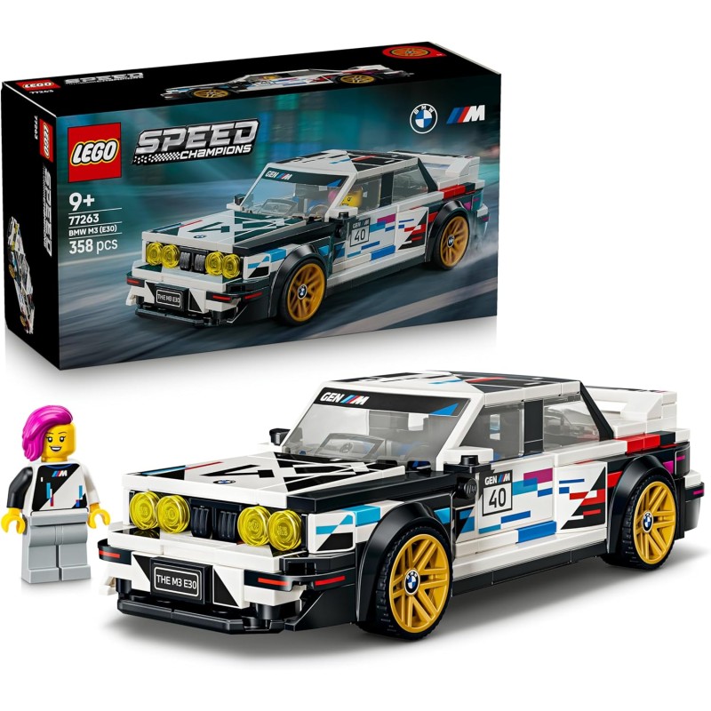 LEGO 77263 Speed Champions BMW M3 (E30) - Macchina Giocattolo con Minifigure del Pilota da Collezione