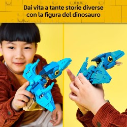 LEGO 77977 Jurassic World Dinosauro Bebè: Pteranodonte - Giocattolo Interattivo con Action Figure di Dino Articolata e Calamaro