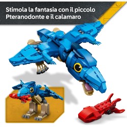LEGO 77977 Jurassic World Dinosauro Bebè: Pteranodonte - Giocattolo Interattivo con Action Figure di Dino Articolata e Calamaro