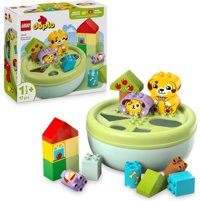 LEGO 10441 DUPLO Smista-Forme: Casetta del Cucciolo - Gioco Educativo di Selezione con Mattoncini Colorati di Varie Forme - Set