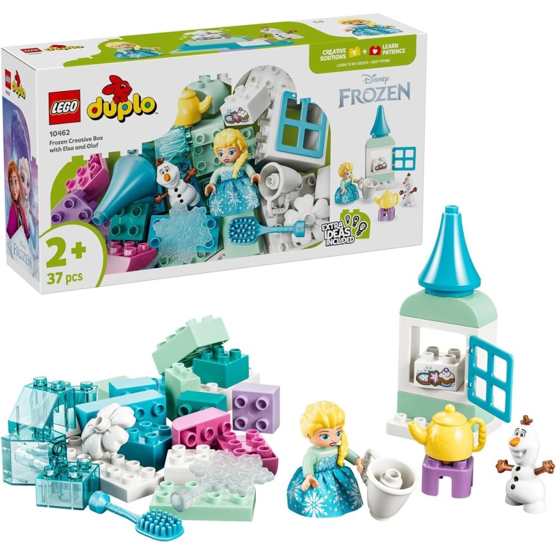 LEGO 10462 DUPLO Disney Scatola Creativa di Frozen con Elsa e Olaf - Giochi Didattici per la Motricità Fine dei Piccoli - Set M