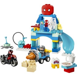 LEGO 10464 DUPLO Marvel Webquarters del Team Spidey - Gioco Didattico da Supereroi con 3 Personaggi e Moto Giocattolo