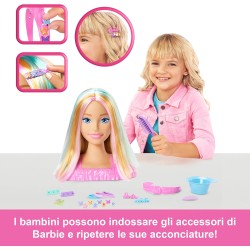 Mattel - Barbie - Styling Head Deluxe, capelli biondi con oltre 20 accessori per acconciature, fermagli per capelli a stella o 
