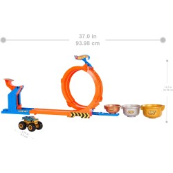 Hot Wheels Monster Trucks Sfida trofeo gira e capovolgi Playset