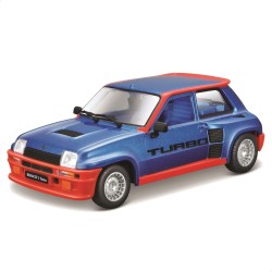 BBURAGO Renault 5 Turbo, Auto Diecast in Scala 1:24, Replica Dettagliata con Portiere Apribili, Disponibile nei Colori Blu e Ro