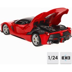 Bburago - Ferrari LaFerrari Rossa, Auto Diecast in Scala 1:24, Replica Dettagliata Hypercar Italiana, Bagagliaio Apribile, Lice
