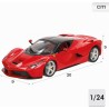Bburago - Ferrari LaFerrari Rossa, Auto Diecast in Scala 1:24, Replica Dettagliata Hypercar Italiana, Bagagliaio Apribile, Lice