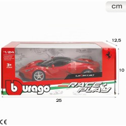 Bburago - Ferrari LaFerrari Rossa, Auto Diecast in Scala 1:24, Replica Dettagliata Hypercar Italiana, Bagagliaio Apribile, Lice