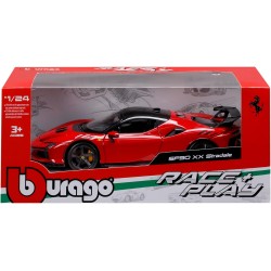 BBURAGO - Ferrari SF90 XX Stradale, Auto Diecast in Scala 1:24, Replica Dettagliata della Supercar, Porte e Bagagliaio Apribili