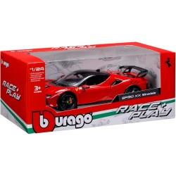 BBURAGO - Ferrari SF90 XX Stradale, Auto Diecast in Scala 1:24, Replica Dettagliata della Supercar, Porte e Bagagliaio Apribili