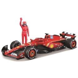 Bburago - Ferrari SF-24 Leclerc, Modello Scala 1:24, Figure Pilota