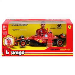 Bburago - Ferrari SF-24 Leclerc, Modello Scala 1:24, Figure Pilota