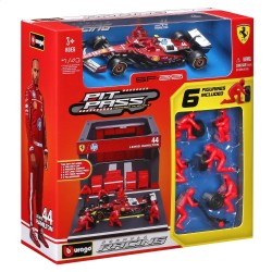 Bburago - Ferrari SF-25 Hamilton, Playset Pit Stop Scala 1:43