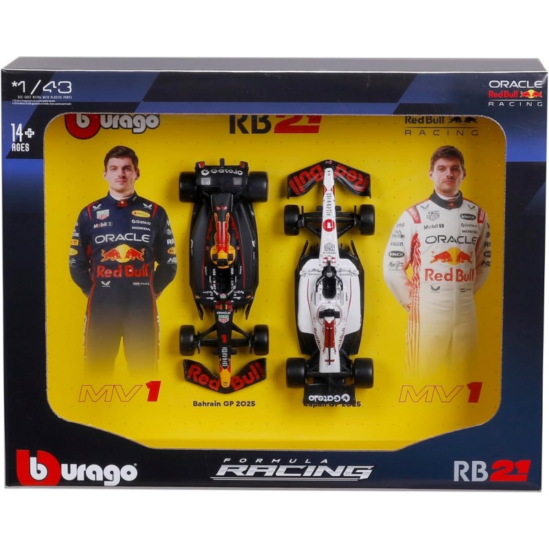 Bburago 1/43 Racing - Red Bull RB21 2PK Modelli da collezione per 14+ anni