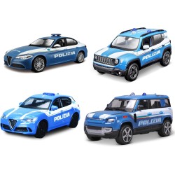 BBURAGO - Auto Polizia - Modellino Realistico Auto in Scala 1:43 (Scelta Casuale tra i Modelli Disponibili), Licenza Ufficiale 