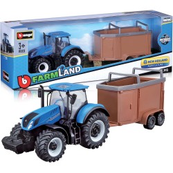 BBURAGO Trattori Motorizzati con Rimorchio - Modellino Realistico Trattore di 10 CM (Scelta Casuale tra i Modelli Disponibili),