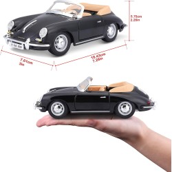 Bburago 18-22078 Bijoux Porsche 356B Cabriolet (1961) - Modellino in scala 1:24, colori: Assortiti