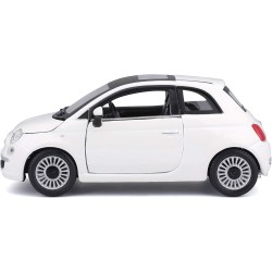 Bburago - Fiat 500 (2007) Bianco, Auto Diecast in Scala 1:24, Replica Dettagliata con Porte e Cofano Apribili, Licenza Ufficial