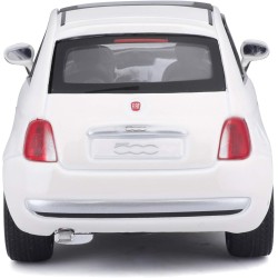 Bburago - Fiat 500 (2007) Bianco, Auto Diecast in Scala 1:24, Replica Dettagliata con Porte e Cofano Apribili, Licenza Ufficial