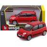 BBURAGO Fiat Panda - Modellino Realistico Auto in Scala 1:24, Licenza Ufficiale Fiat, Disponibile in Rosso e Bianco, Età Consig