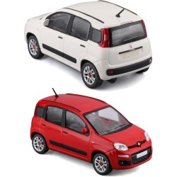 BBURAGO Fiat Panda - Modellino Realistico Auto in Scala 1:24, Licenza Ufficiale Fiat, Disponibile in Rosso e Bianco, Età Consig