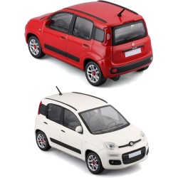 BBURAGO Fiat Panda - Modellino Realistico Auto in Scala 1:24, Licenza Ufficiale Fiat, Disponibile in Rosso e Bianco, Età Consig