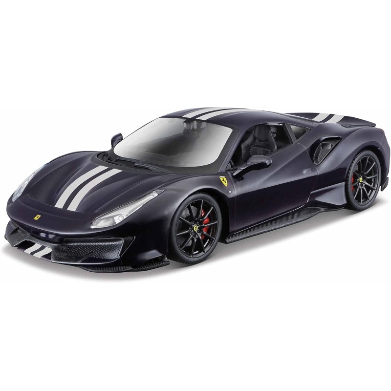 Bburago Ferrari 488 Pista (2018): modello auto in scala 1:24, Ferrari Race & Play serie, porte mobili, blu (18-26026B)