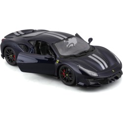 Bburago Ferrari 488 Pista (2018): modello auto in scala 1:24, Ferrari Race & Play serie, porte mobili, blu (18-26026B)