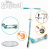 Smoby - Monopattino 2 ruote Stitch, struttura in metallo, manubrio regolabile in altezza, freno posteriore e impugnature di sic