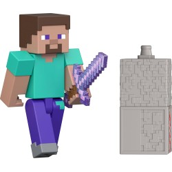 Mattel - Minecraft, Steve Personaggio e Accessori