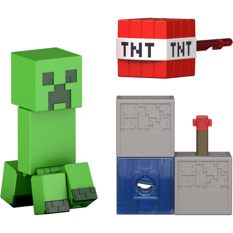Mattel - Minecraft, Creeper Action Figure con Accessori