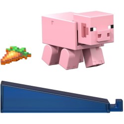 Mattel - Minecraft Redstone Charged Series Pig - Action figure da 8,3 cm