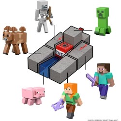 Mattel - Minecraft Redstone Charged Series Pig - Action figure da 8,3 cm