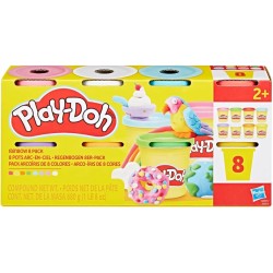 Hasbro Play-Doh 8 colori dell arcobaleno, vasetti di pasta modellabile da 85 g, attività manuale, dai 3 anni in su