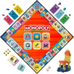 Hasbro Gaming, Monopoly App Banking, Gioco da Tavolo, Ideale per Famiglia e Amici, per Bambini e Bambine da 8 Anni in Su, Scans