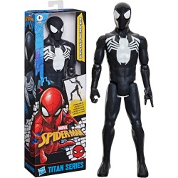 Hasbro - SPIDER-MAN Marvel Titan Series, Action figure Deluxe in costume nero da 30 cm, giocattolo di supereroi per bambini dai