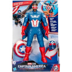 Hasbro - Marvel Avengers Captain America: coraggioso New World Flight Mode action figure con accessori, giocattoli super eroi d