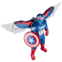 Hasbro - Marvel Avengers Captain America: coraggioso New World Flight Mode action figure con accessori, giocattoli super eroi d