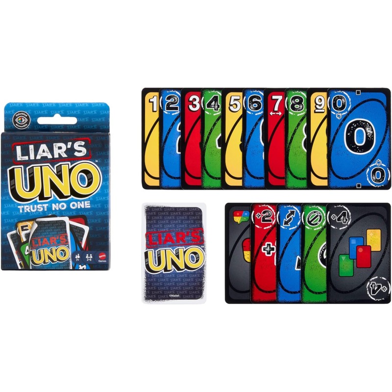 Mattel Games Liar s UNO Gioco di Carte, 7+ anni, 2-10 Giocatori