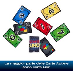 Mattel Games Liar s UNO Gioco di Carte, 7+ anni, 2-10 Giocatori