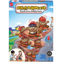 Mattel Games - Castori Costruttori, costruisci la torre traballante e scopri chi la farà cadere, per serate in famiglia e tra a
