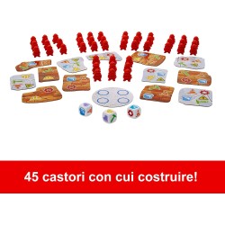 Mattel Games - Castori Costruttori, costruisci la torre traballante e scopri chi la farà cadere, per serate in famiglia e tra a