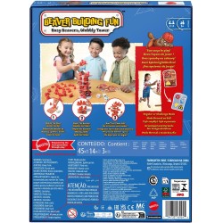 Mattel Games - Castori Costruttori, costruisci la torre traballante e scopri chi la farà cadere, per serate in famiglia e tra a