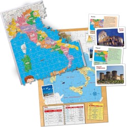 Clementoni - 16594 - Sapientino più - Scopriamo L Italia Smart - Puzzle Cartina Fisica E Politica Italia, Gioco Educativo E di 