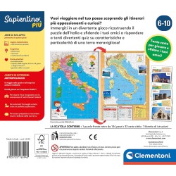 Clementoni - 16594 - Sapientino più - Scopriamo L Italia Smart - Puzzle Cartina Fisica E Politica Italia, Gioco Educativo E di 