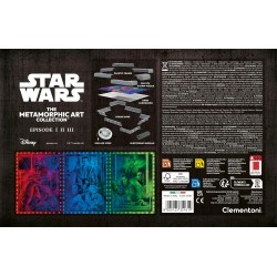 Clementoni - 35161 Star Wars Metamorphic Art Collection - Episode I II III Trilogia Prequel, Quadro Interattivo 520 Pezzi con C